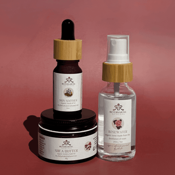 Dry Skin Sample Trio | Rosewater, Facial Oil & Shea Butter Bundle