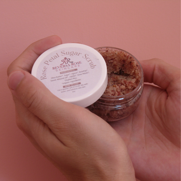 Natural Vegan Rose Petal Sugar Scrub: Gentle Exfoliating Face Polish