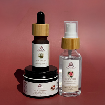 Dry Skin Sample Trio | Rosewater, Facial Oil & Shea Butter Bundle